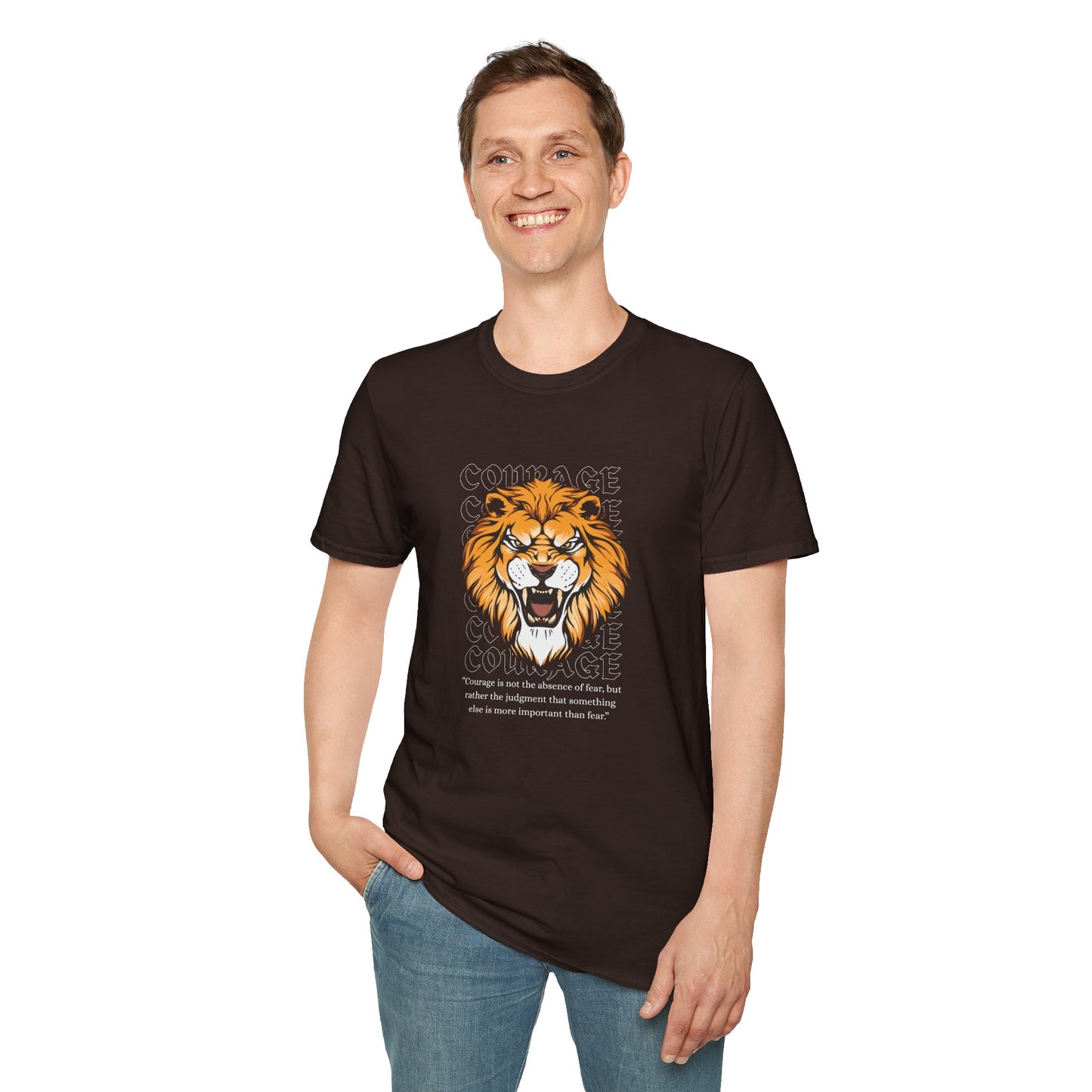 Courage of a Lion T-Shirt - Unisex Motivational Tee for Strength & Bravery