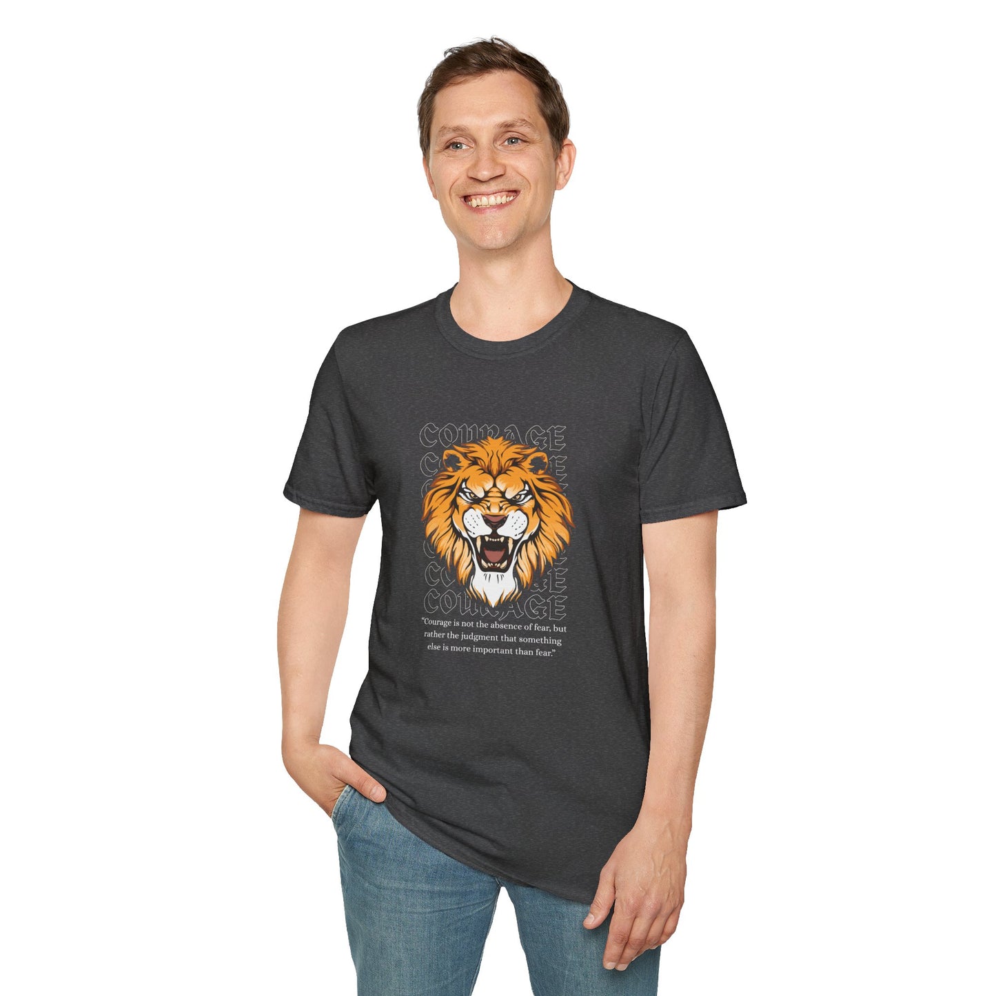 Courage of a Lion T-Shirt - Unisex Motivational Tee for Strength & Bravery