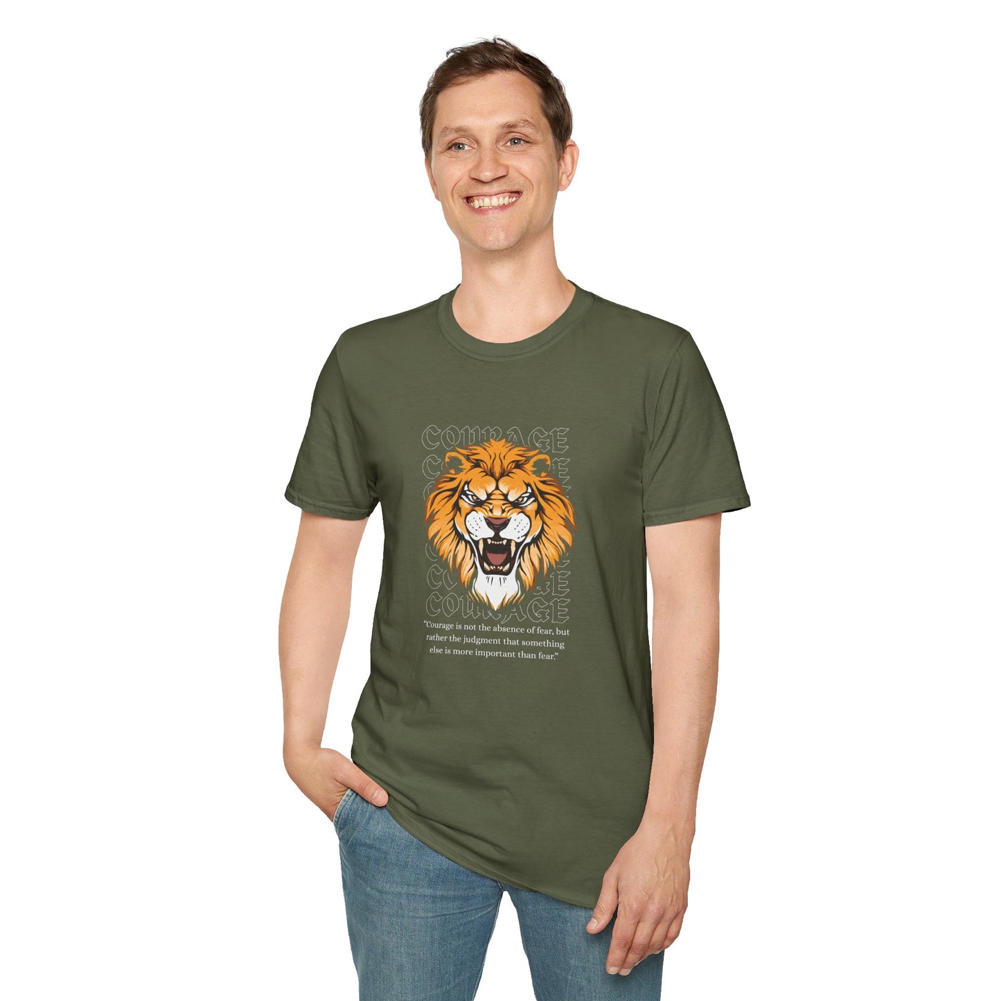 Courage of a Lion T-Shirt - Unisex Motivational Tee for Strength & Bravery