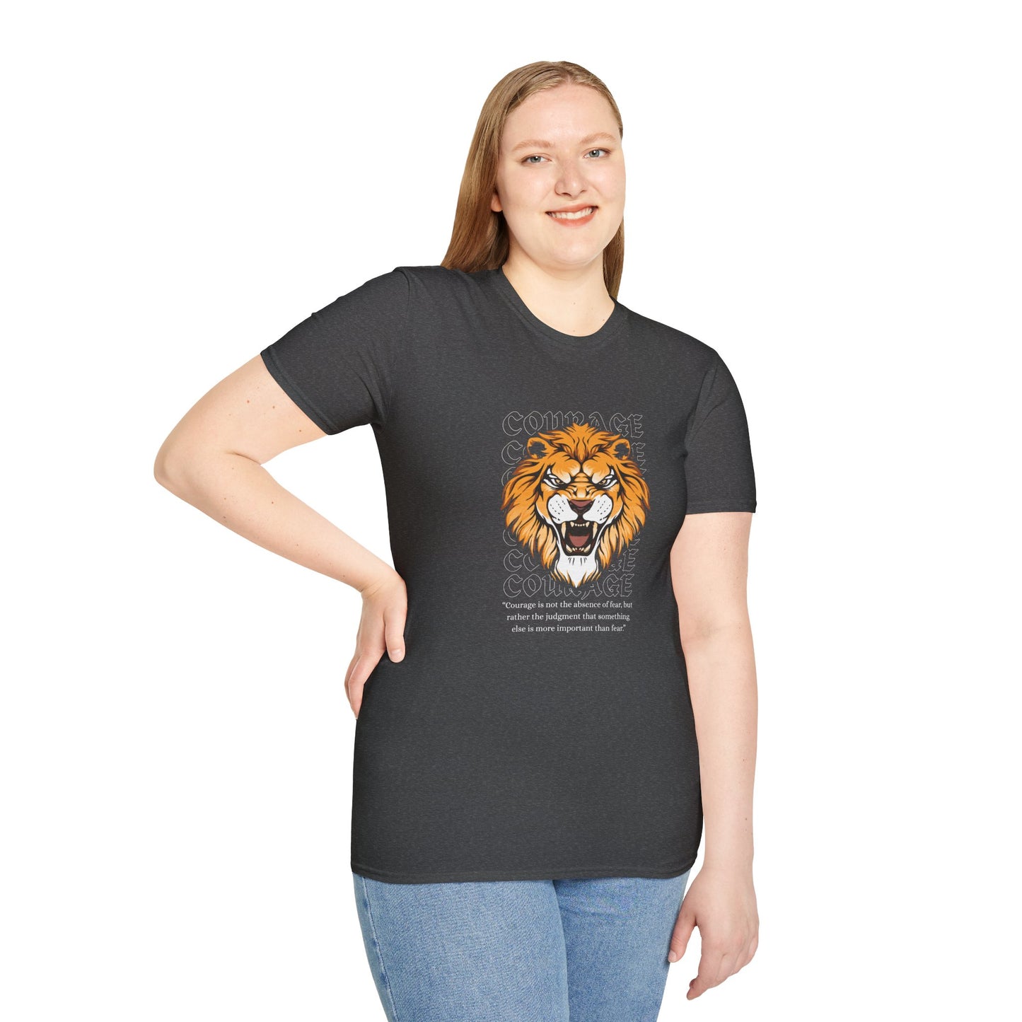 Courage of a Lion T-Shirt - Unisex Motivational Tee for Strength & Bravery