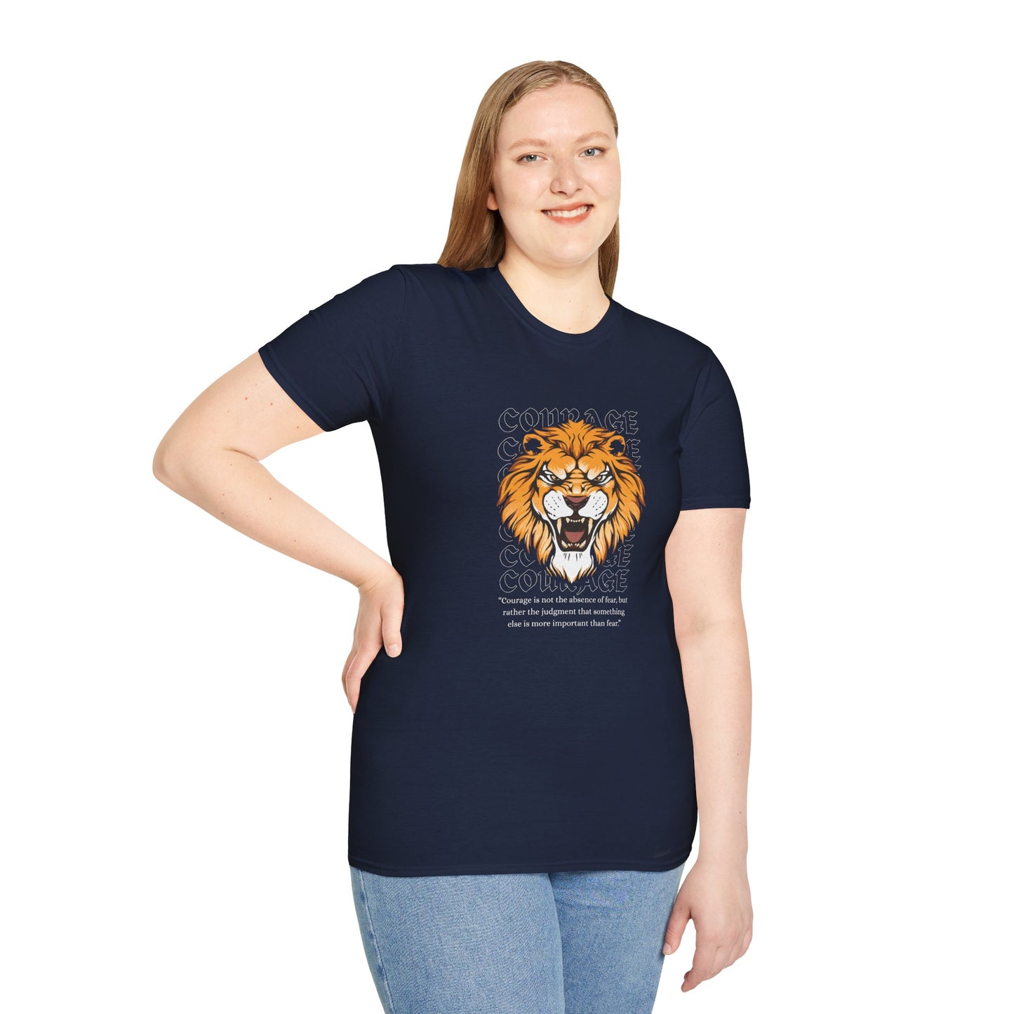 Courage of a Lion T-Shirt - Unisex Motivational Tee for Strength & Bravery