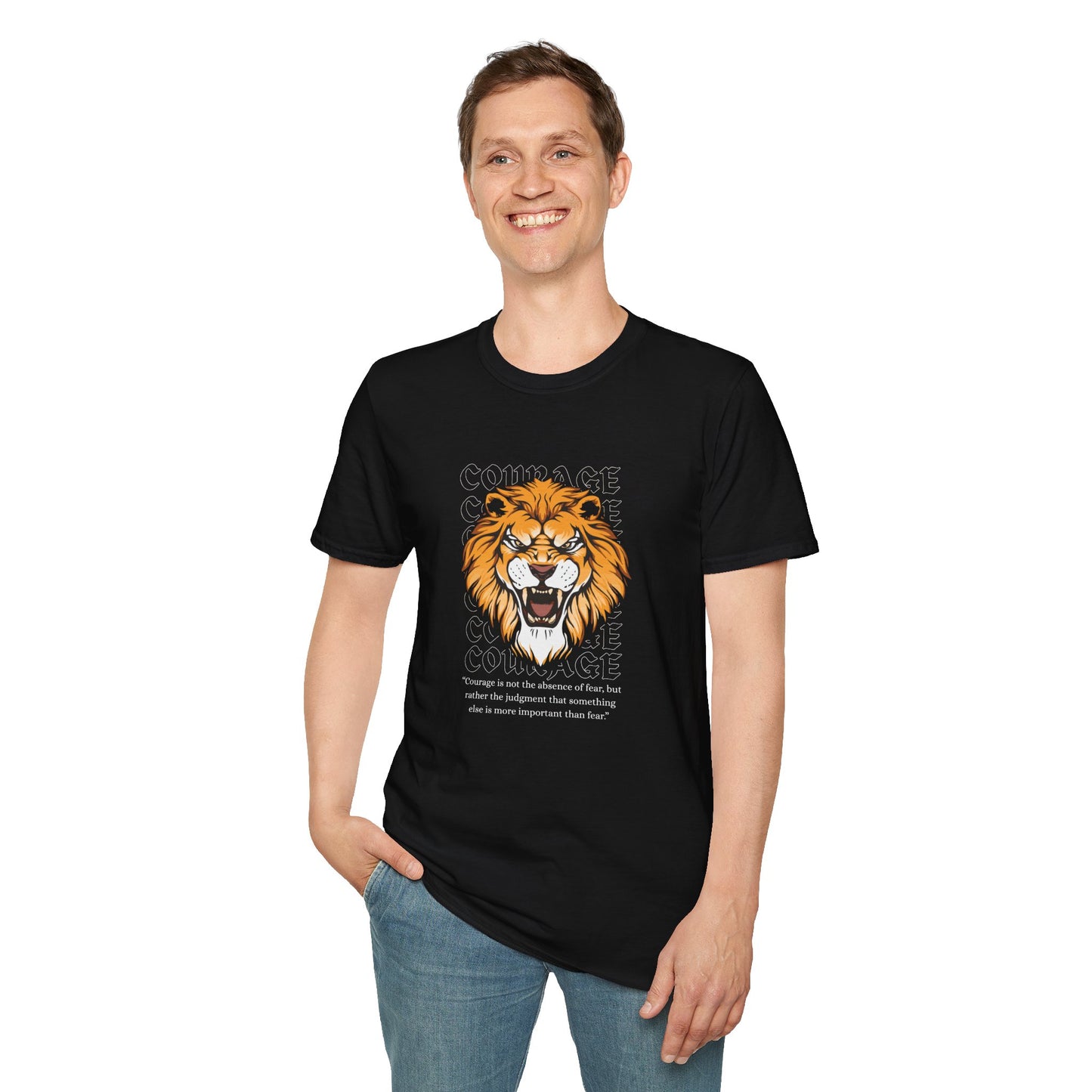 Courage of a Lion T-Shirt - Unisex Motivational Tee for Strength & Bravery
