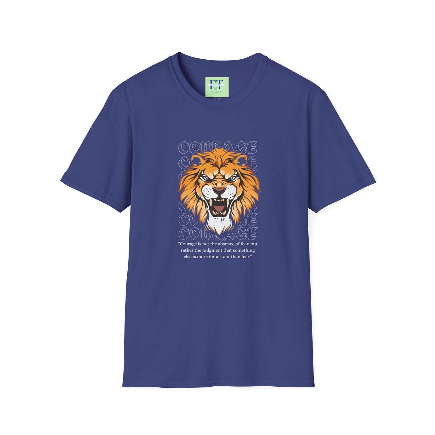 Courage of a Lion T-Shirt - Unisex Motivational Tee for Strength & Bravery