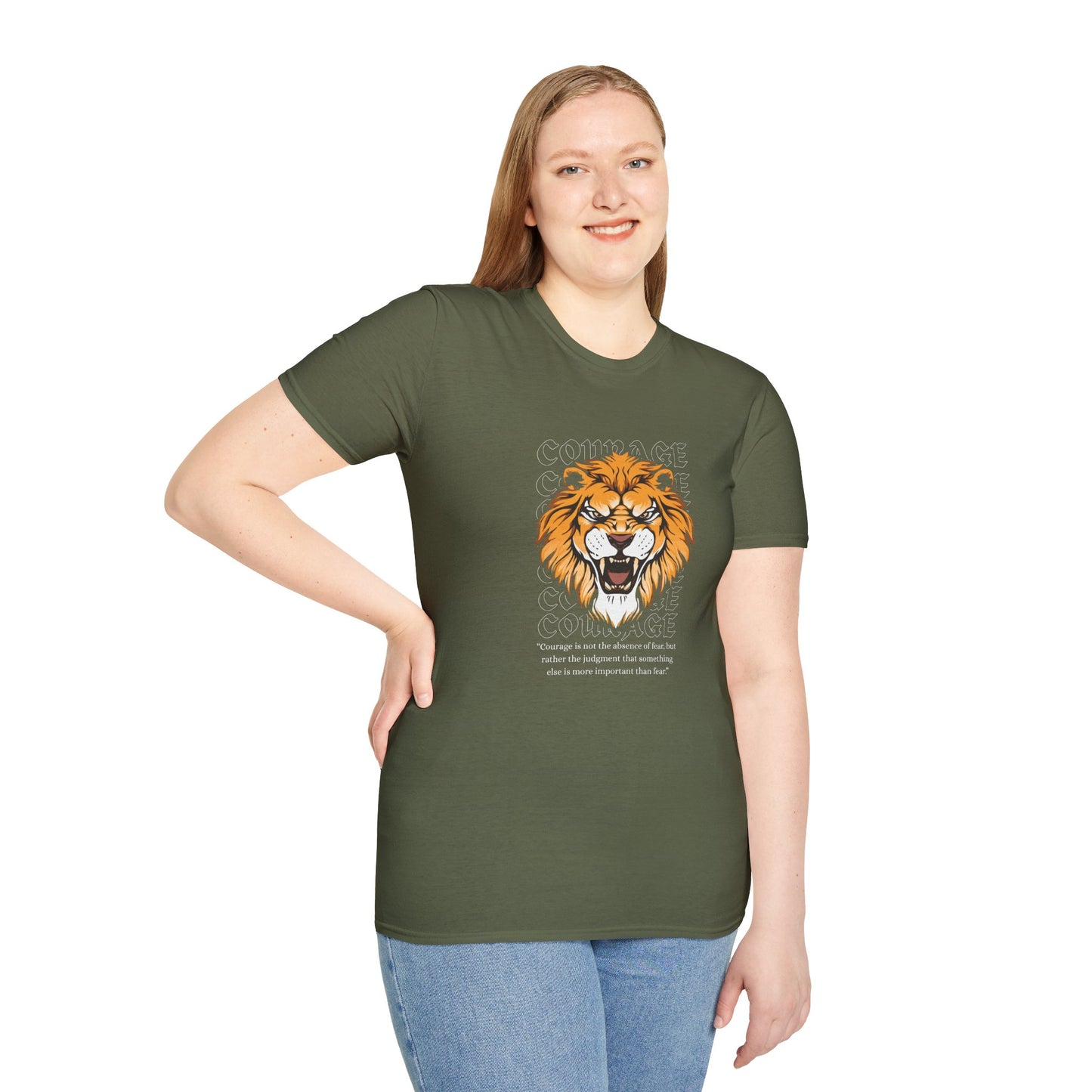 Courage of a Lion T-Shirt - Unisex Motivational Tee for Strength & Bravery