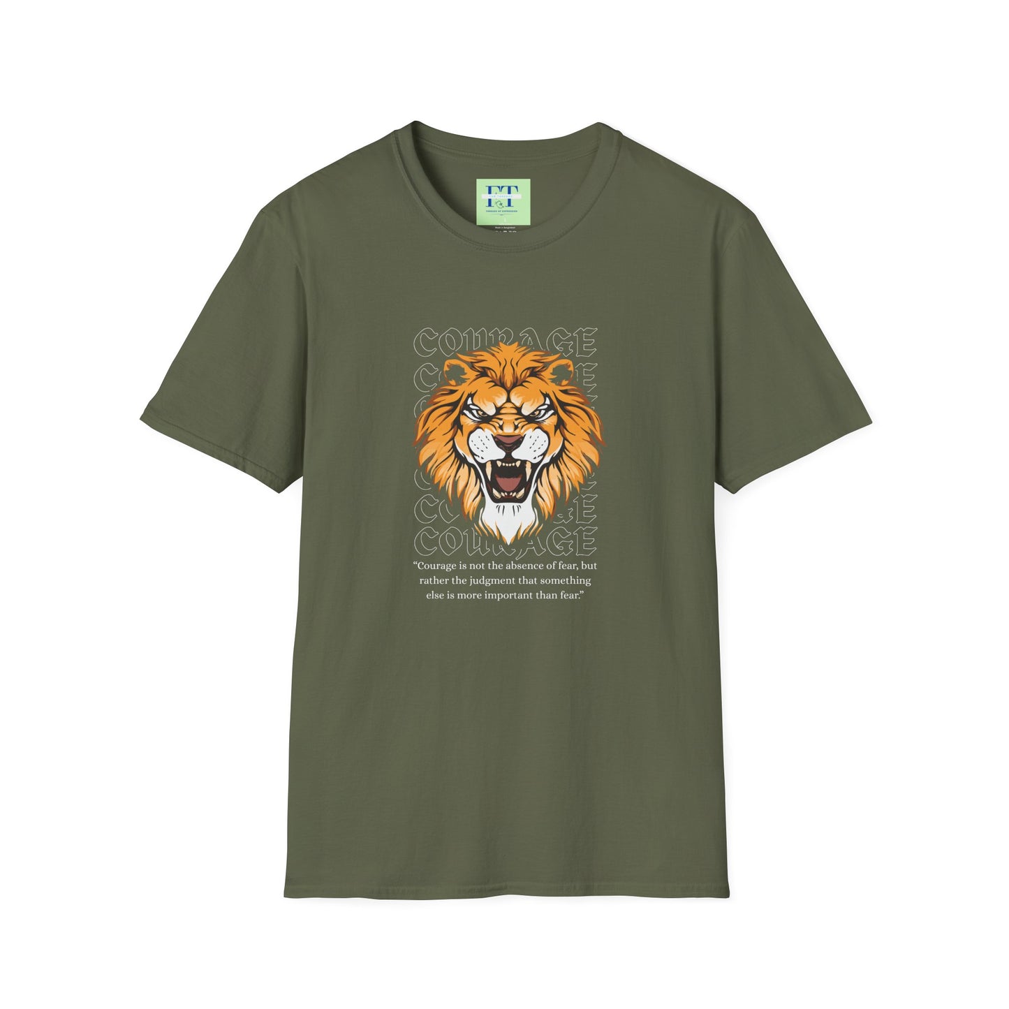 Courage of a Lion T-Shirt - Unisex Motivational Tee for Strength & Bravery