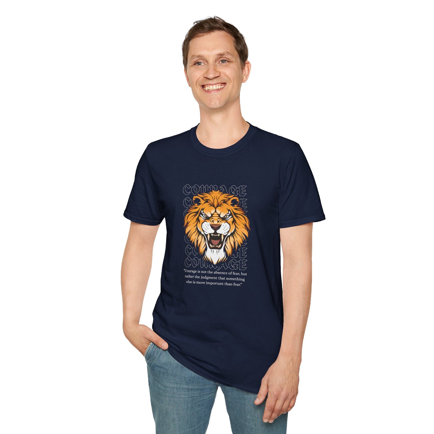 Courage of a Lion T-Shirt - Unisex Motivational Tee for Strength & Bravery