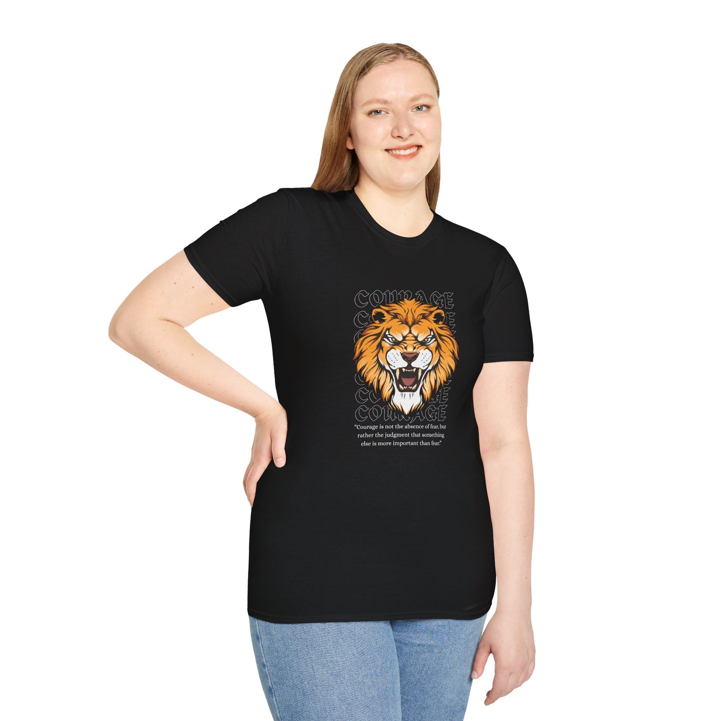 Courage of a Lion T-Shirt - Unisex Motivational Tee for Strength & Bravery