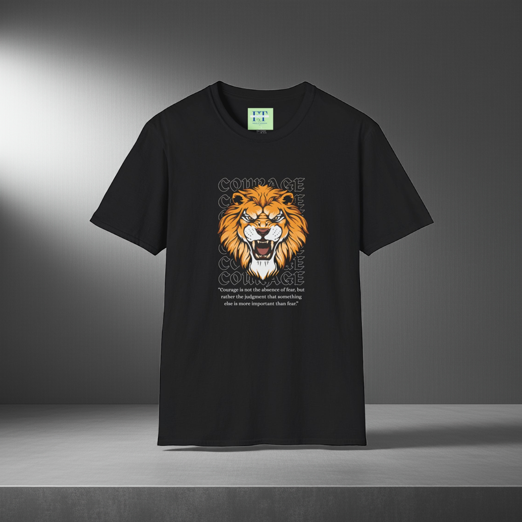 Courage of a Lion T-Shirt - Unisex Motivational Tee for Strength & Bravery
